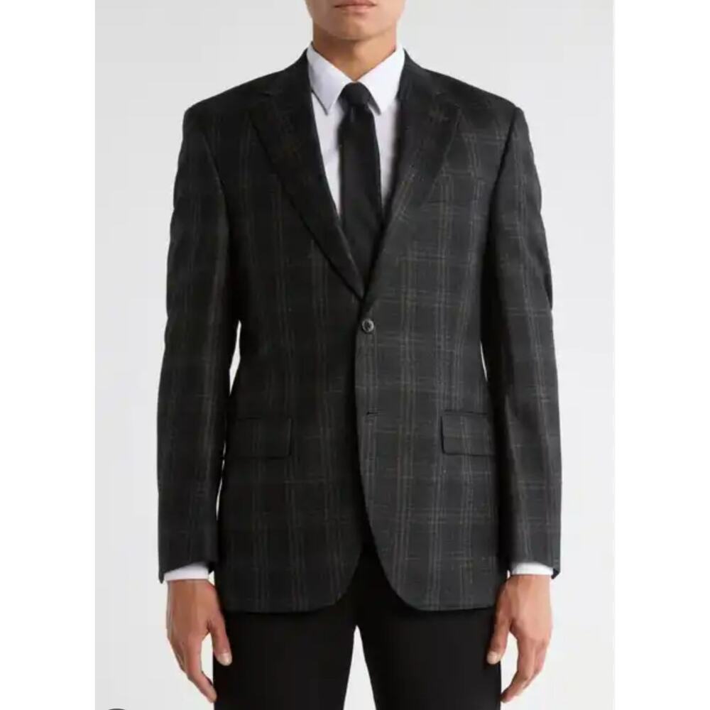 John Varvatos* USA Dark Plaid Grey Plazer 36R Jacket NOWT
